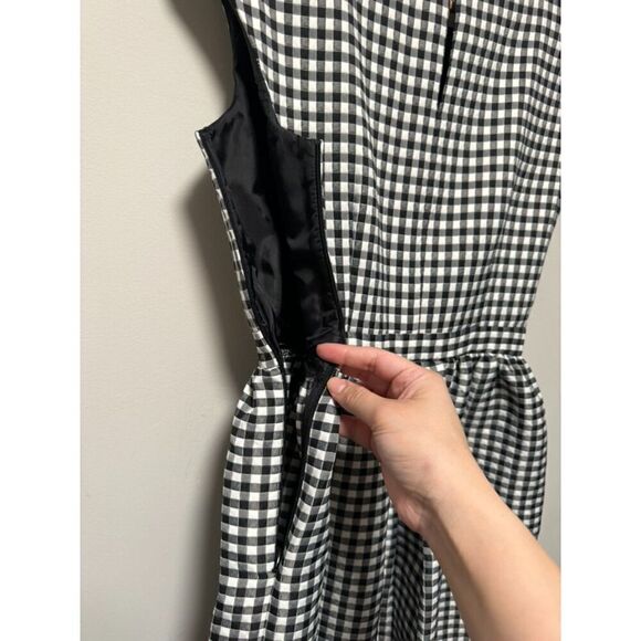 Zara Basic Spring Summer Dress Gingham Cap Sleeve Fit & Flare Size M - Picture 8 of 14
